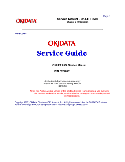 Okidata Jet 2500 Service Manual