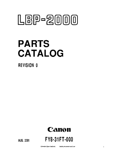 Canon LBP-2000 Parts Manual