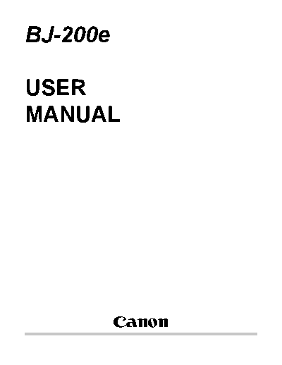 Canon BJ-200e User Manual