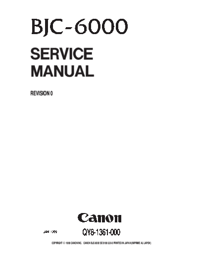 Canon BJC-6000 Service Manual