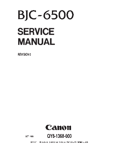 Canon BJC-6500 Service Manual