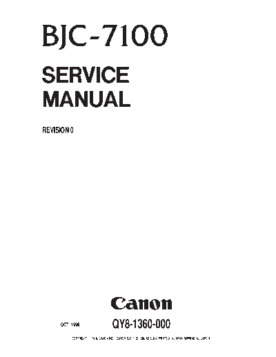 Canon BJC-7100 Service Manual