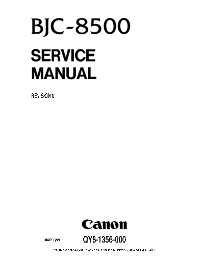 Canon BJC-8500 Service Manual