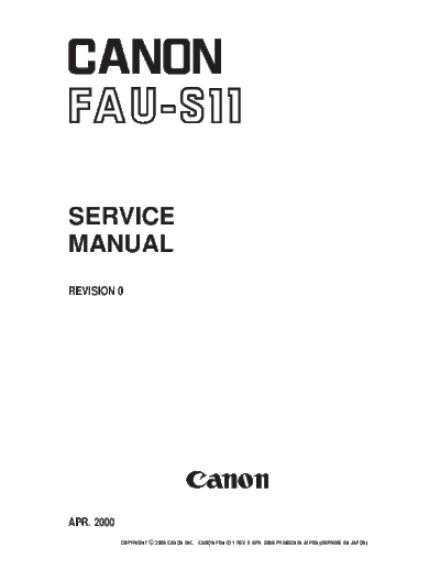 Canon FAU-S11 Service Manual