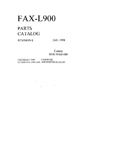 Canon Fax-L900 Parts Manual