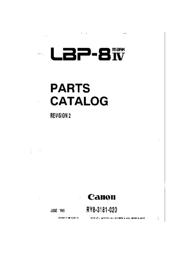 Canon LBP-8iv Parts Manual