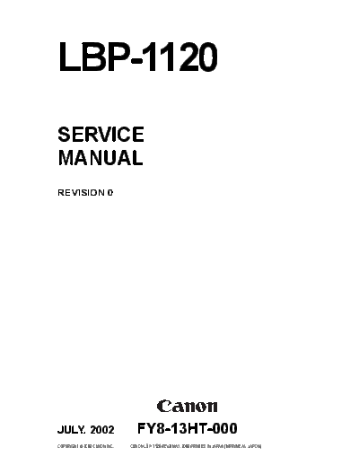 Canon LBP-1120 Service Manual