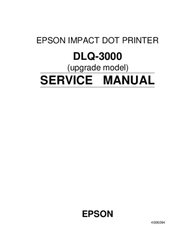 Epson DLQ-3000 (upgrade model) Service Manual