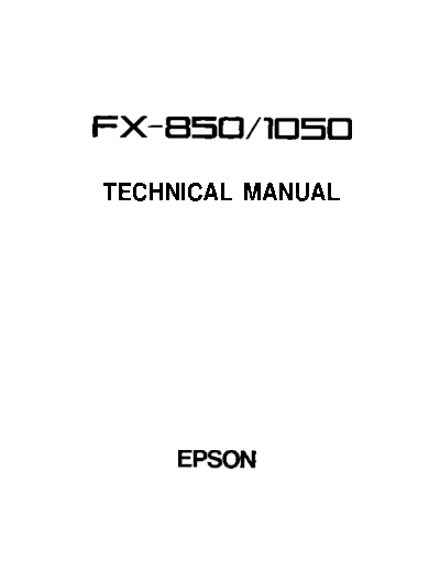 Epson FX-850 FX-1050 Service Manual