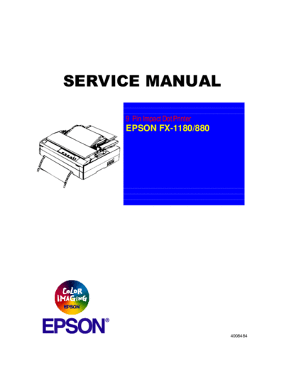 Epson FX1180 Service Manual