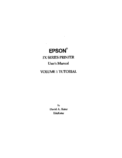 Epson FX Series User