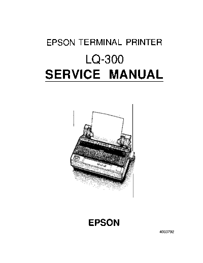Epson LQ-300 Service Manual