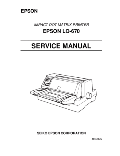 Epson LQ-670 Service Manual