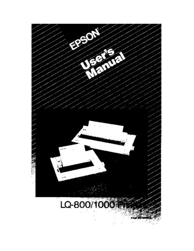 Epson LQ 1000 Manual