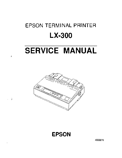 Epson LX-300 Service Manual