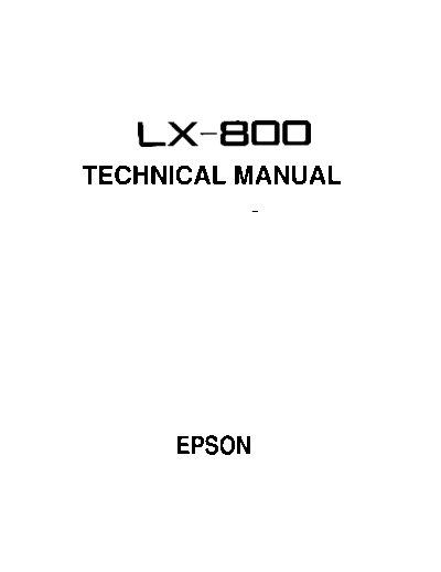 Epson LX-800 Technical Manual