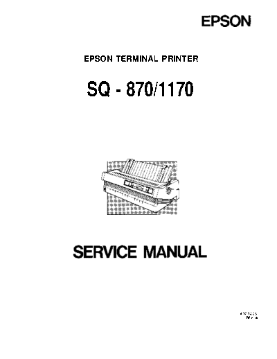 Epson SQ 870 SQ1170 Service Manual