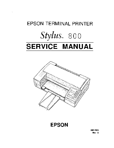 Epson Stylus 800 Service Manual