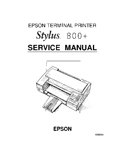 Epson Stylus 800+ Service Manual