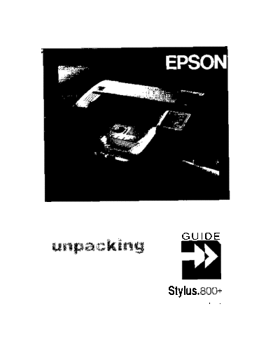 Epson Stylus 800+ User Manual