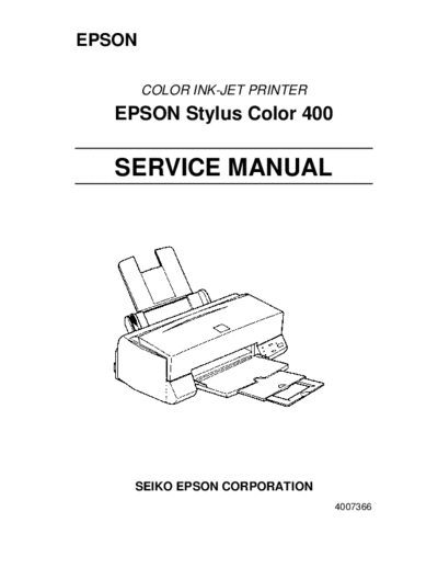 Epson Stylus Color 400 Service Manual