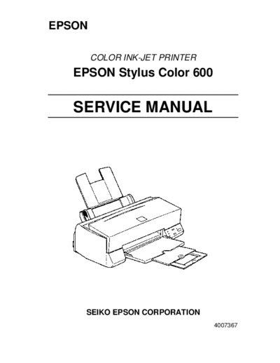 Epson Stylus Color 600 Service Manual