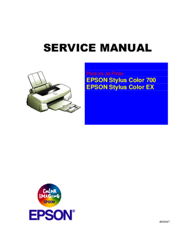 Epson Stylus Color 700 - Stylus Color EX Service Manual