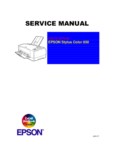 Epson Stylus Color 850 Service Manual