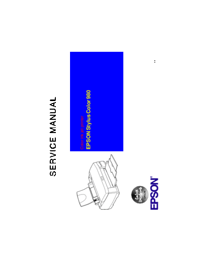 Epson Stylus Color 980 Service Manual