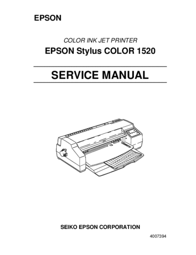 Epson Stylus Color 1520 Service Manual