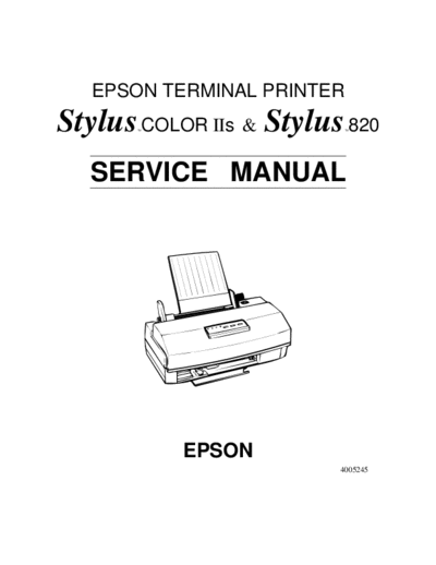 Epson Stylus Color IIS - Stylus 820 Service Manual
