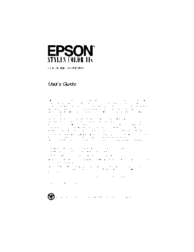 Epson Stylus Color IIs User
