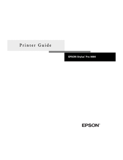 Epson Stylus Pro 9000 User