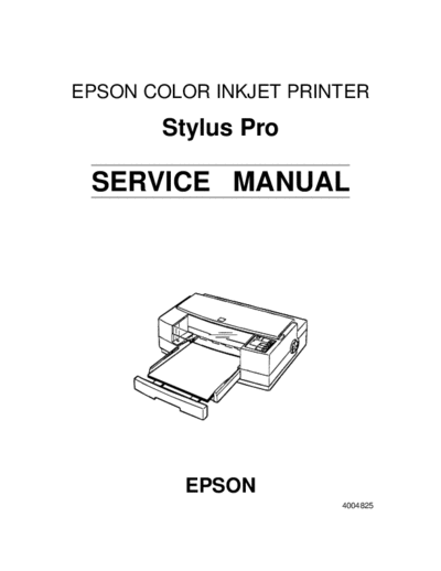 Epson Stylus Pro Service Manual