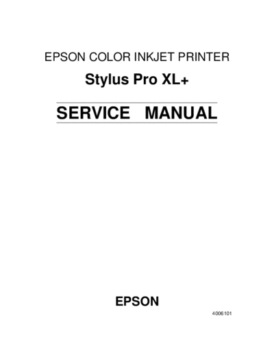 Epson Stylus Pro XL+ Service Manual