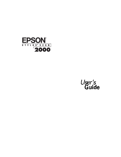 Epson Stylus Scan 2000 User