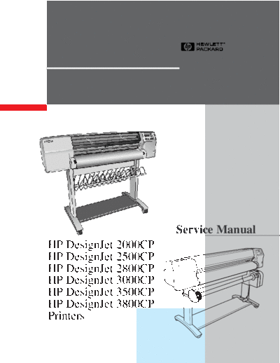 HP DesignJet 2000CP, 2500CP, 2800CP, 3000CP, 3500CP, 3800CP Service Manual