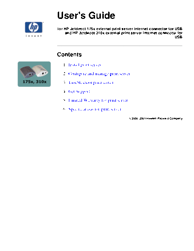 HP Jetdirect Print Server 175-310X User Guide