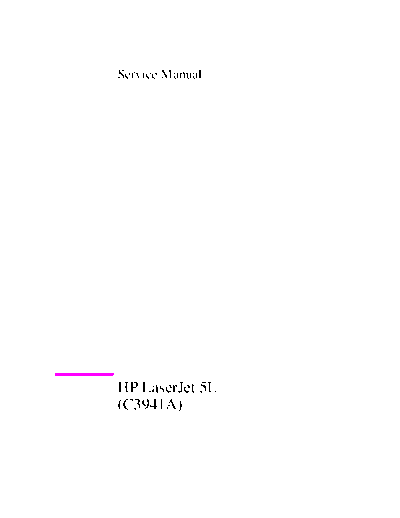 HP LaserJet 5L Service Manual
