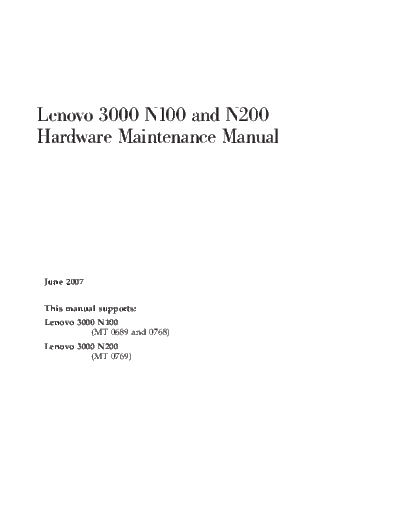 Lenovo 3000 N100 and N200