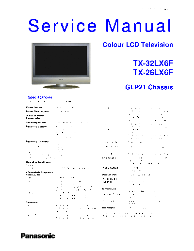 GLP21 TX-32LX6F TX-26LX6F