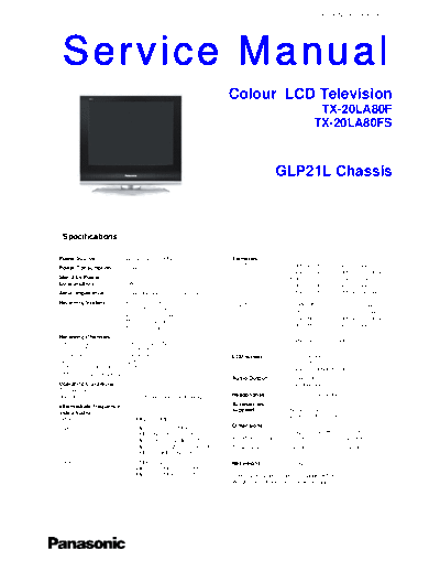 GLP21L TX-20LA80F TX-20LA80FS