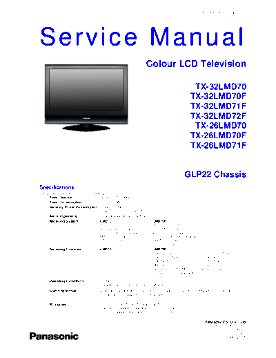 GLP22 TX-32LMD70 TX-32LMD70F TX-32LMD71F TX-32LMD72F TX-26LMD70 TX-26LMD70F TX-26LMD71F