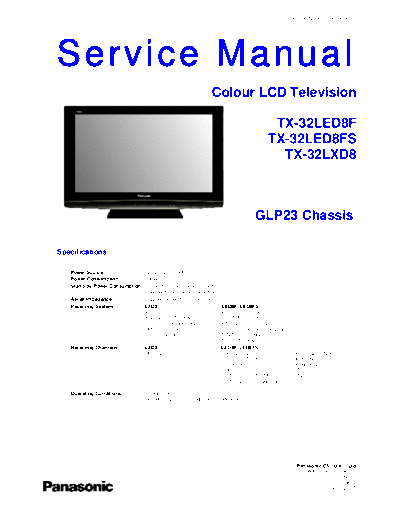 GLP23 TX-32LED8F TX-32LED8FS TX-32LXD8