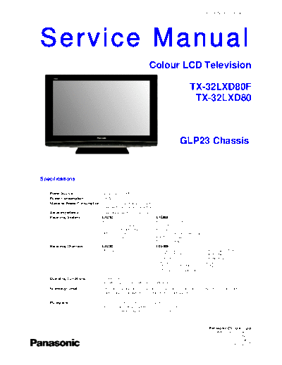 GLP23 TX-32LXD80F TX-32LXD80