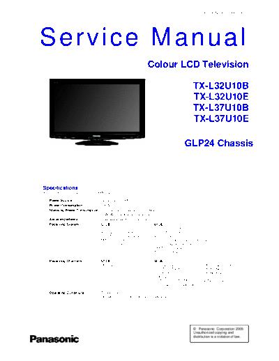 GLP24 TX-L32U10B TX-L32U10E TX-L37U10B TX-L37U10E