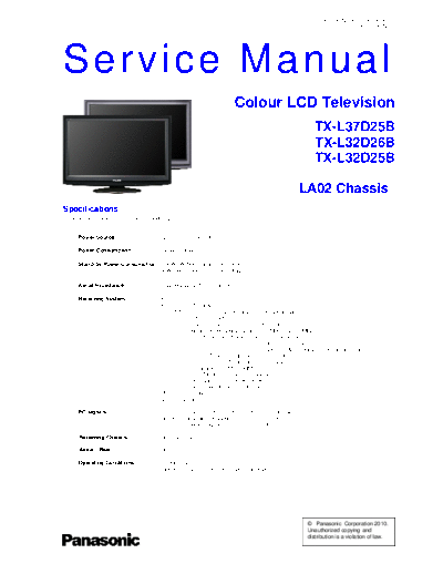 LA02 TX-L37D25B TX-L32D26B TX-L32D25B