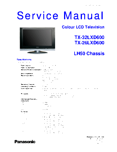 LH50 TX-32LXD600 TX-26LXD600