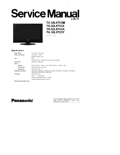 LH64 TX-32LX700M TX-32LX700X TX-32LX700A TX-32LX700Y