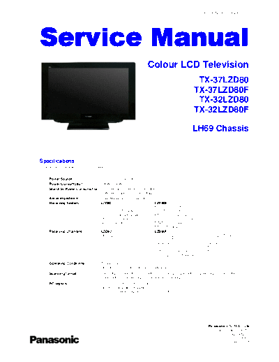 LH69 TX-37LZD80 TX-37LZD80F TX-32LZD80 TX-32LZD80F